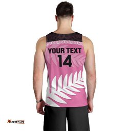 Custom New Zealand Aotearoa Cricket Men Tank Top Go White Silver Fern LT14