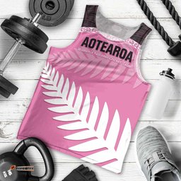 Custom New Zealand Aotearoa Cricket Men Tank Top Go White Silver Fern LT14