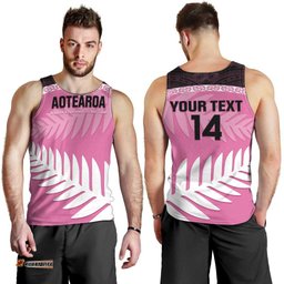 Custom New Zealand Aotearoa Cricket Men Tank Top Go White Silver Fern LT14