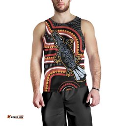 Indigenous Platypus Australia Men Tank Top Australian Aboriginal Art Proud LT14