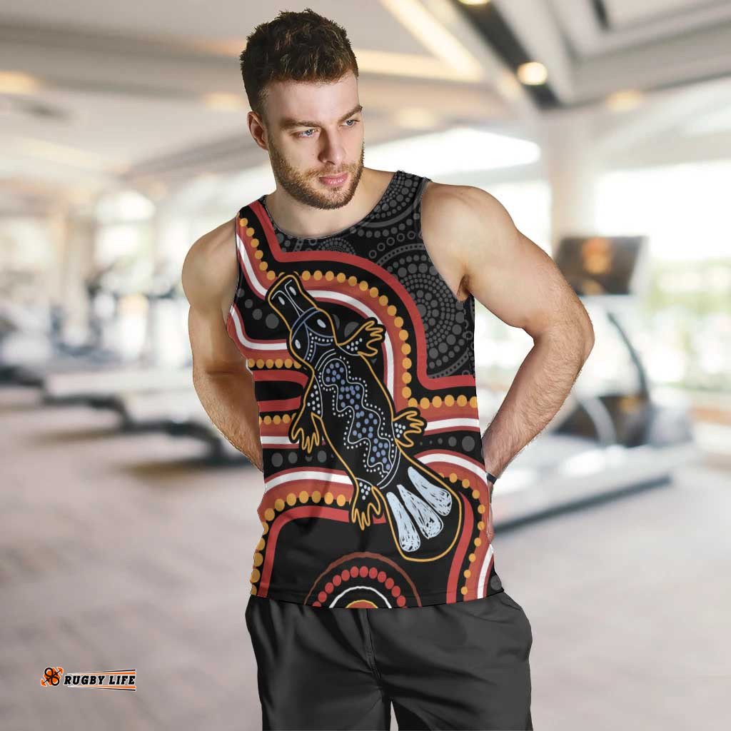 Indigenous Platypus Australia Men Tank Top Australian Aboriginal Art Proud LT14