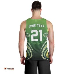 Custom Rugby Cook Islands Avaiki Men Tank Top Green Kuki Airani Tribal Maori Inspired LT9