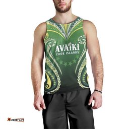 Custom Rugby Cook Islands Avaiki Men Tank Top Green Kuki Airani Tribal Maori Inspired LT9