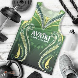 Custom Rugby Cook Islands Avaiki Men Tank Top Green Kuki Airani Tribal Maori Inspired LT9