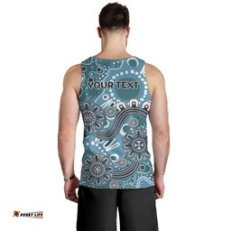 Personalised NAIDOC Week 50 Years Deadly Always Men Tank Top Teal Aboriginal Artwork Dot Painting LT9
