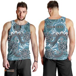 Personalised NAIDOC Week 50 Years Deadly Always Men Tank Top Teal Aboriginal Artwork Dot Painting LT9