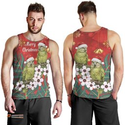 New Zealand Kakapo Christmas Men Tank Top Owl Parrot Santa Sliver Fern Manuka - Red LT14