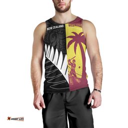 New Zealand and West Indies Cricket Custom Men Tank Top Black Cap Windies Together LT14