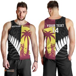 New Zealand and West Indies Cricket Custom Men Tank Top Black Cap Windies Together LT14