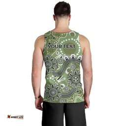 Personalised NAIDOC Week 50 Years Deadly Always Men Tank Top Green Aboriginal Artwork Dot Painting LT9
