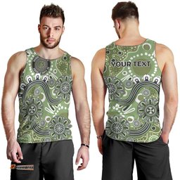 Personalised NAIDOC Week 50 Years Deadly Always Men Tank Top Green Aboriginal Artwork Dot Painting LT9