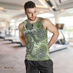 Personalised NAIDOC Week 50 Years Deadly Always Men Tank Top Green Aboriginal Artwork Dot Painting LT9