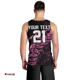 New Zealand Lawn Bowls Custom Men Tank Top Pink Maori Warrior Tribal Silver Fern LT9