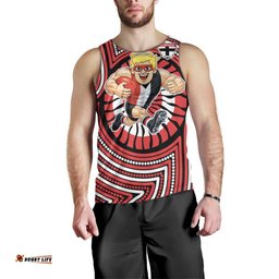 St Kilda Football Club Men Tank Top Indigenous Monochrome Dot Art Mascot Style TS04