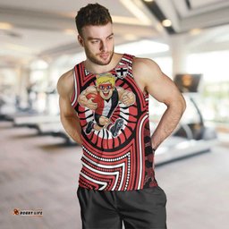 St Kilda Football Club Men Tank Top Indigenous Monochrome Dot Art Mascot Style TS04