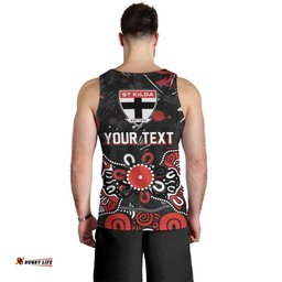 Personalized St Kilda Saints Men Tank Top Aboriginal Dot Painting Graffiti Style TS04