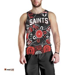 Personalized St Kilda Saints Men Tank Top Aboriginal Dot Painting Graffiti Style TS04
