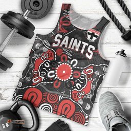Personalized St Kilda Saints Men Tank Top Aboriginal Dot Painting Graffiti Style TS04