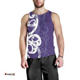 Violet Green Maori Men Tank Top Koru Kowhaiwhai LT7