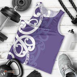Violet Green Maori Men Tank Top Koru Kowhaiwhai LT7