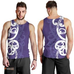 Violet Green Maori Men Tank Top Koru Kowhaiwhai LT7