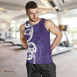 Violet Green Maori Men Tank Top Koru Kowhaiwhai LT7