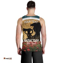 Personalised Wallabies ANZAC Day Men Tank Top Last Post Poppy Lest We Forget LT14