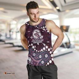 Personalized Manly Warringah Sea Eagles Men Tank Top Aboriginal Pattern with Graffiti Style Design TS04