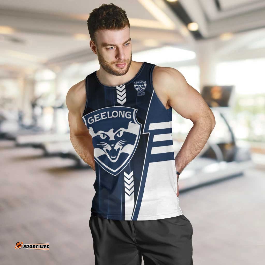 Personalized Geelong Cats Men Tank Top Modern Geometric Sports Graphic Style TS04