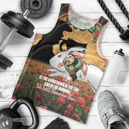 Personalised Rabbitohs Rugby ANZAC Day Men Tank Top Last Post Poppy We Will Remember Them LT14