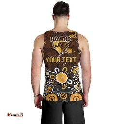 Personalized Hawthorn Hawks Men Tank Top Aboriginal Dot Painting Graffiti Style TS04
