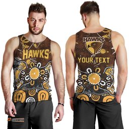 Personalized Hawthorn Hawks Men Tank Top Aboriginal Dot Painting Graffiti Style TS04