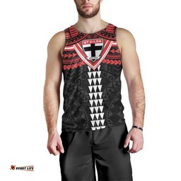 Personalized St Kilda Saints Men Tank Top Polynesian Tribal Pattern Heritage Football TS04