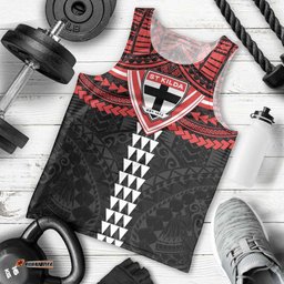 Personalized St Kilda Saints Men Tank Top Polynesian Tribal Pattern Heritage Football TS04