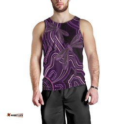 Purple Indigenous Dragonfly Australia Men Tank Top Aboriginal Art LT14