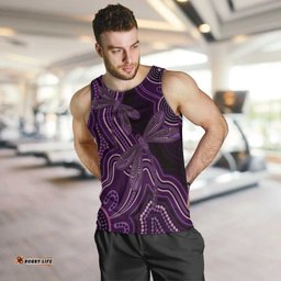 Purple Indigenous Dragonfly Australia Men Tank Top Aboriginal Art LT14