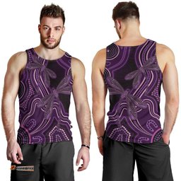 Purple Indigenous Dragonfly Australia Men Tank Top Aboriginal Art LT14