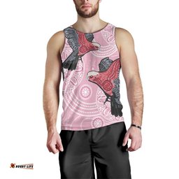 Pink Galah Aussie Aboriginal Men Tank Top Soaring High LT7
