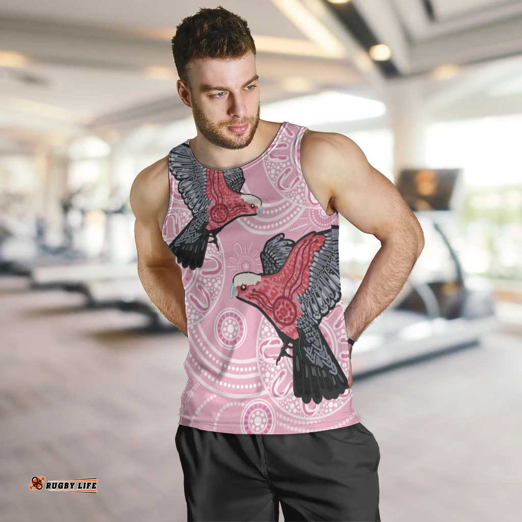 Pink Galah Aussie Aboriginal Men Tank Top Soaring High LT7