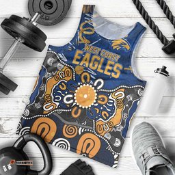 Personalized West Coast Eagles Men Tank Top Aboriginal Dot Painting Graffiti Style TS04