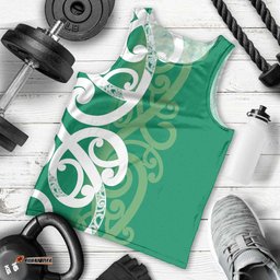 Pounamu Green Maori Men Tank Top Koru Kowhaiwhai LT7