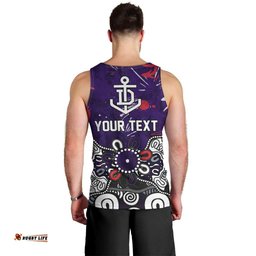 Personalized Fremantle Dockers Men Tank Top Aboriginal Dot Painting Graffiti Style TS04