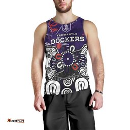 Personalized Fremantle Dockers Men Tank Top Aboriginal Dot Painting Graffiti Style TS04