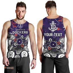 Personalized Fremantle Dockers Men Tank Top Aboriginal Dot Painting Graffiti Style TS04