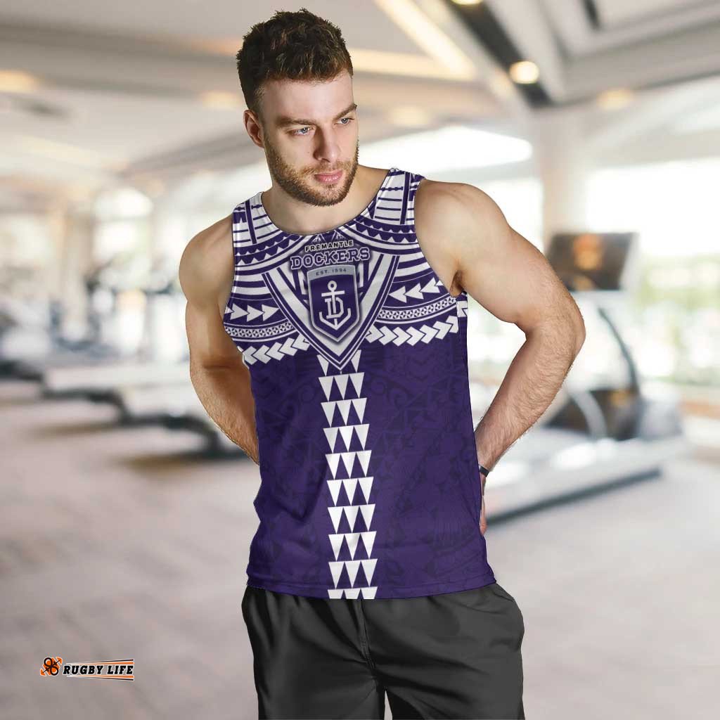 Personalized Fremantle Dockers Men Tank Top Polynesian Tribal Pattern Heritage Football TS04