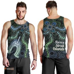Torres Strait Islands Men Tank Top Indigenous Australian Marine Tribal Dot Art TS04