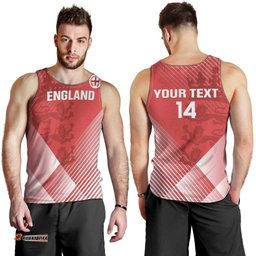 Custom England Cricket Men Tank Top Go Champions Sporty Style LT14