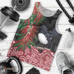 Willie wagtail Australia Men Tank Top Aussie Bottlebrushes Aboriginal Art LT14
