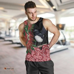 Willie wagtail Australia Men Tank Top Aussie Bottlebrushes Aboriginal Art LT14