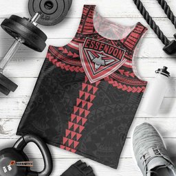 Personalized Essendon Bombers Men Tank Top Polynesian Tribal Pattern Heritage Football TS04
